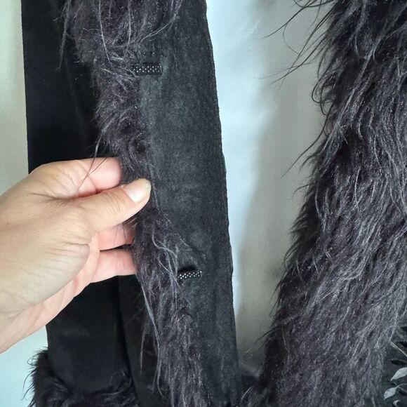 Y2K Penny Lane Black Suede Embroidered Jacket Size XL - Picture 4 of 7